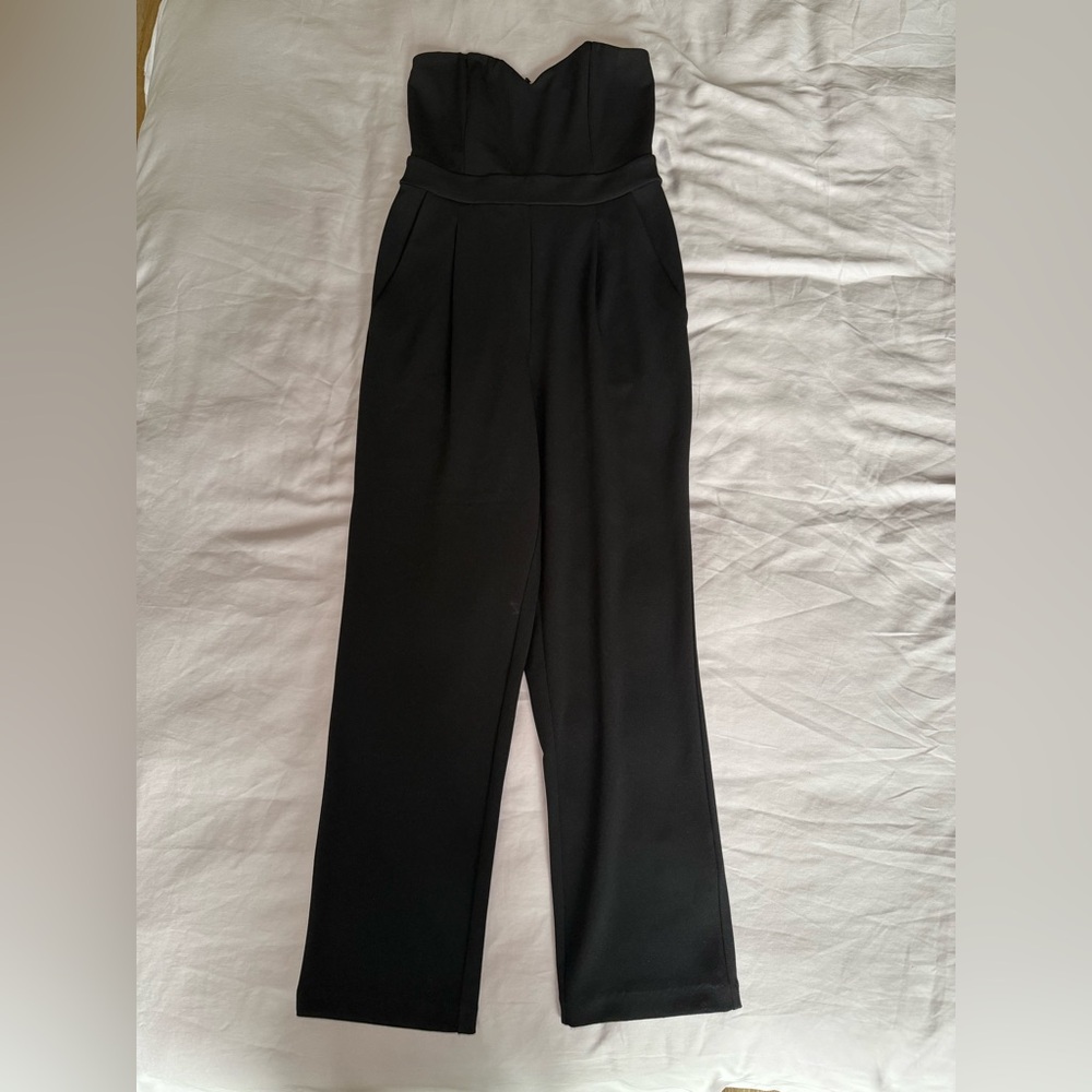Express Black Strapless Jumpsuit
